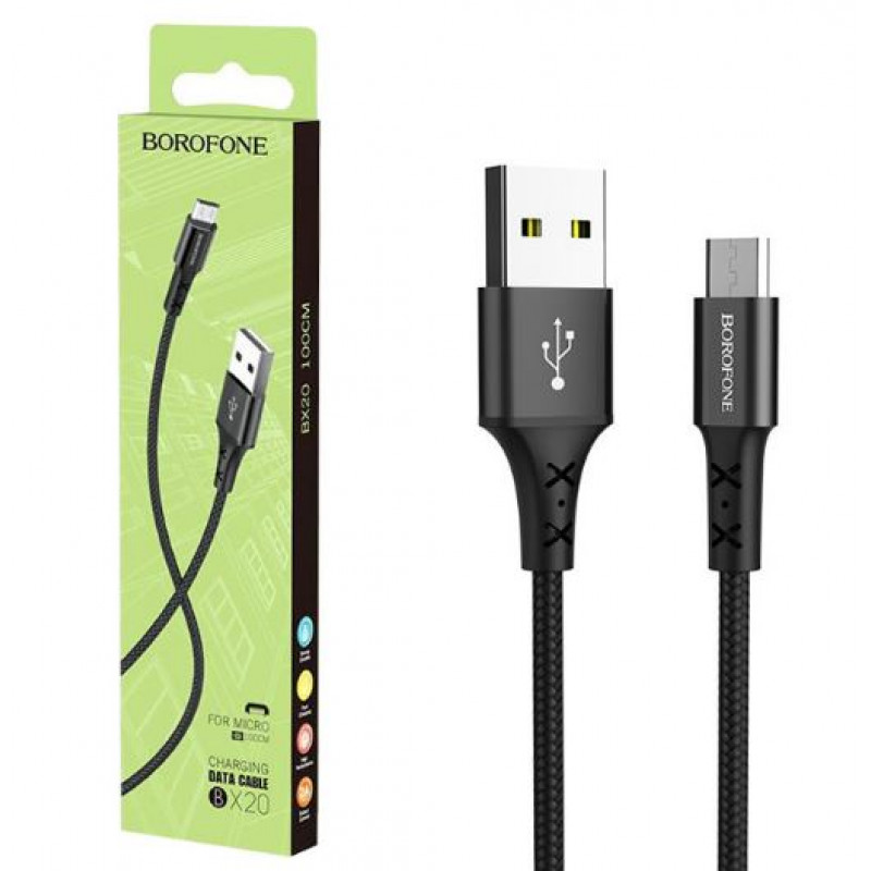 USB кабель micro USB BOROFONE BX20 Enjoy (100см), черный