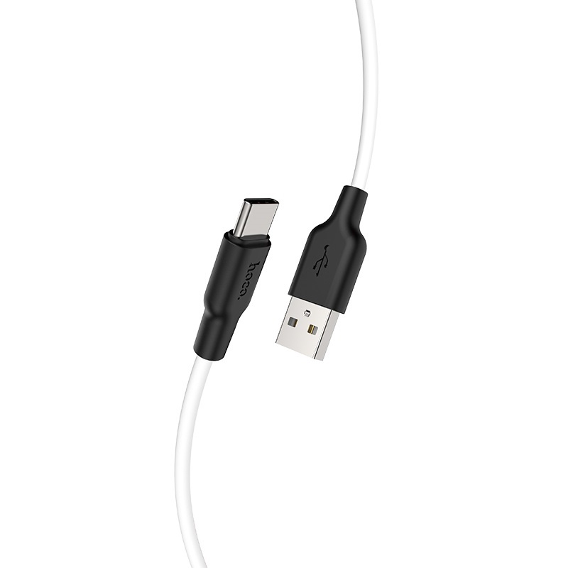 USB кабель Type-C HOCO X21 Plus Silicone (100см), черно-белый