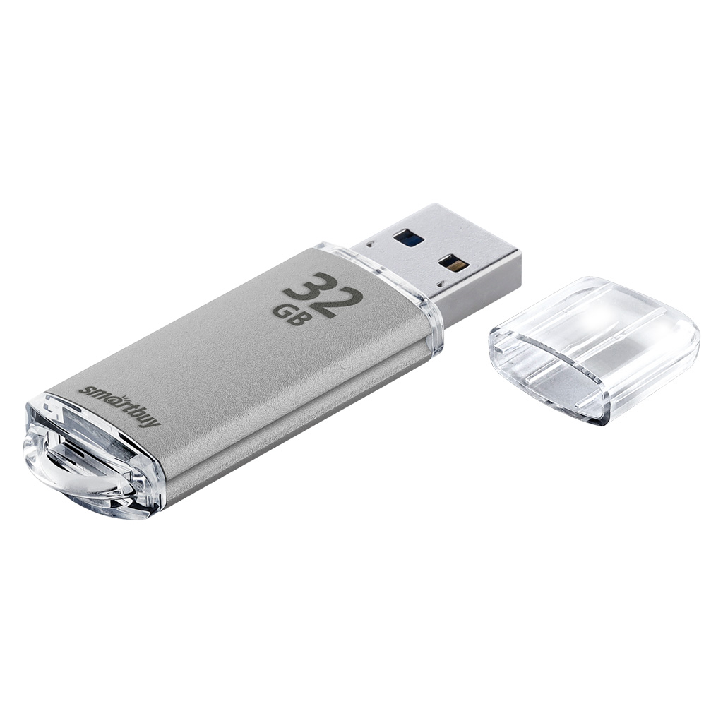 USB флеш-накопитель Smartbuy 32 GB USB 2.0 V-Cut, серебристый