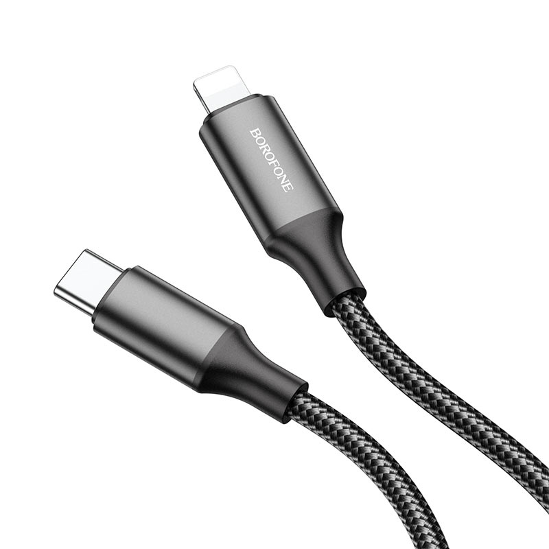 USB-C кабель BOROFONE BU32 Exclusive display PD Type-C to Lightning (120см), черный