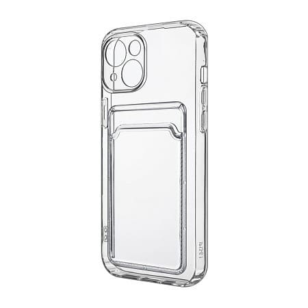Чехол силиконовый с визитницей iPhone 14 прозрачный