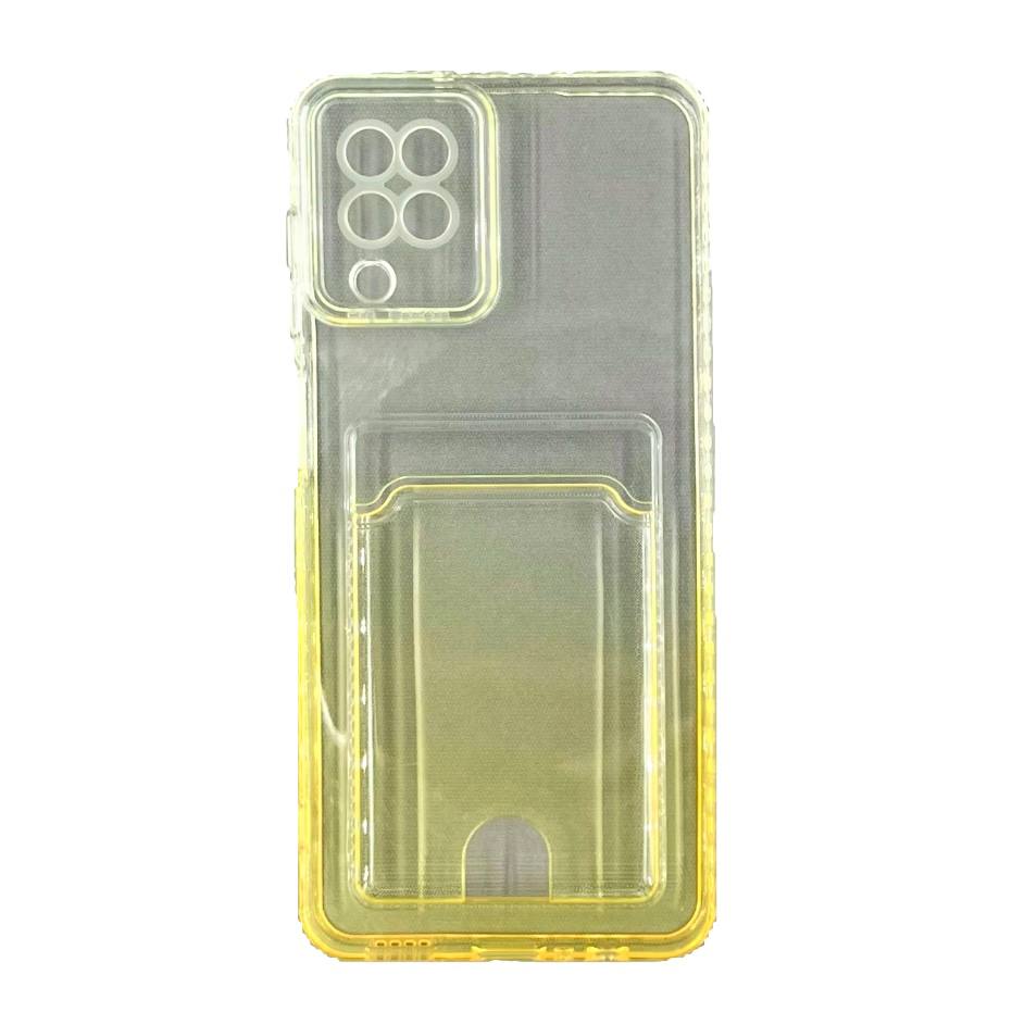 Чехол силиконовый с визитницей Samsung A12 SM-A125, желтый (01)