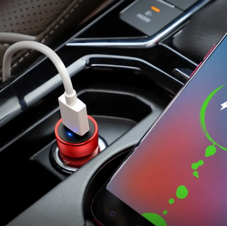 Автомобильный адаптер HOCO Z32 Speed Up single port QC3.0, красный