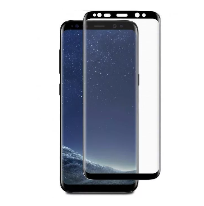 Защитное стекло Samsung S8 SM-G950 полное покрытие, черное (тех упаковка)