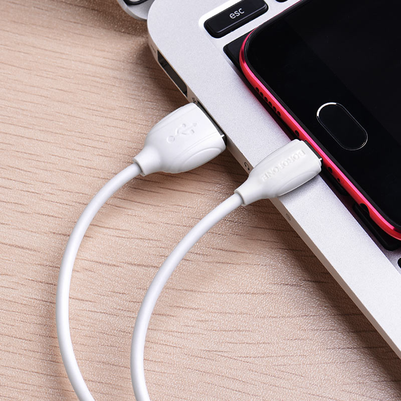 USB кабель micro USB BOROFONE BX19 Benefit (100см), белый
