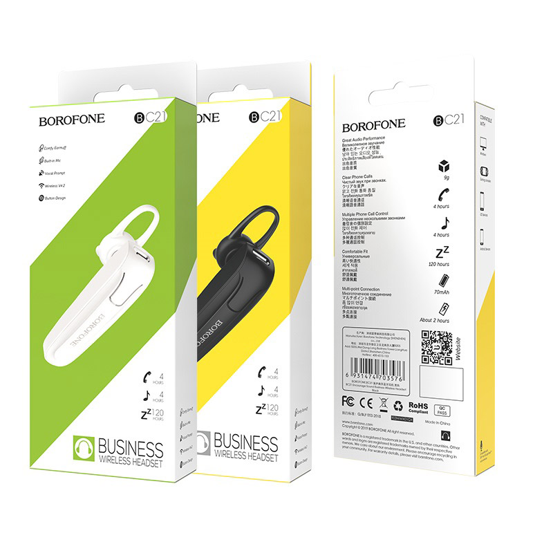 Bluetooth гарнитура BOROFONE BC21 Encourage sound Business, белая