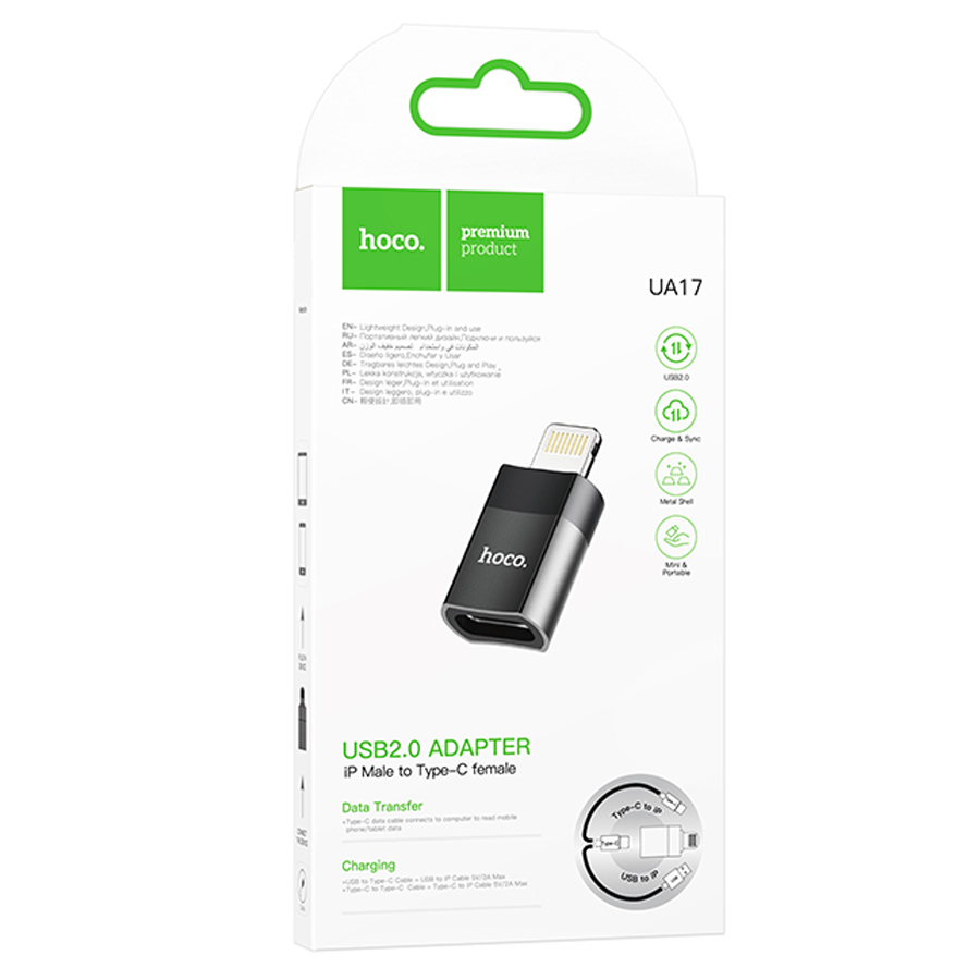 OTG-переходник HOCO UA17 Lightning (M) --> Type-C (F)