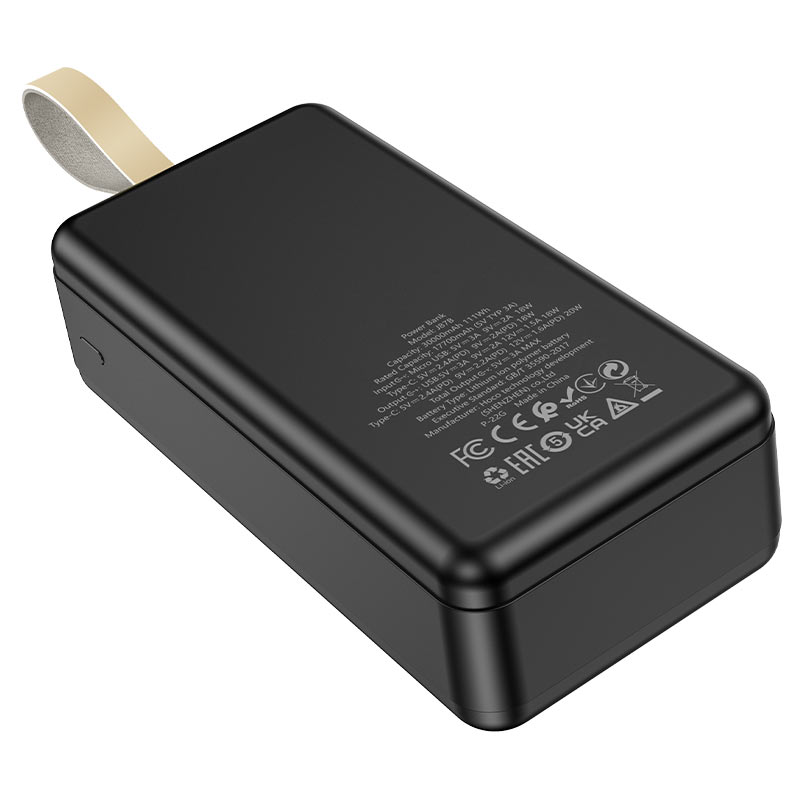 Внешний аккумулятор Power Bank 30000 mAh HOCO J87B Tacer PD20W + QC3.0 power, черный