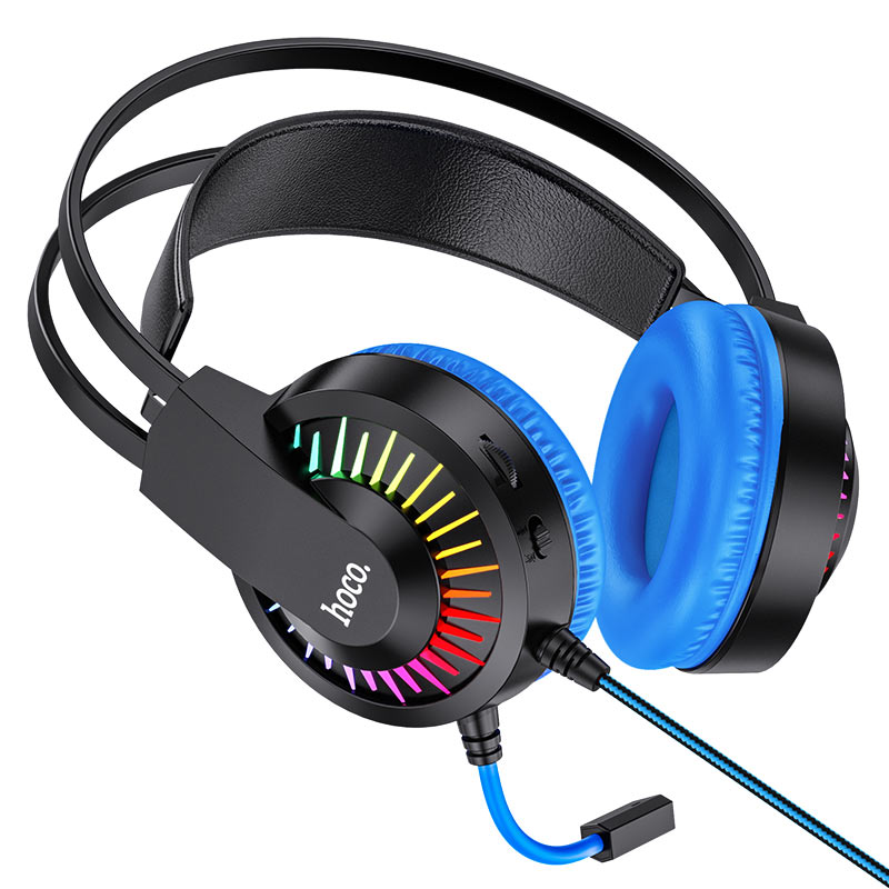 Проводные внешние наушники HOCO W105 Joyful gaming headphones, синие