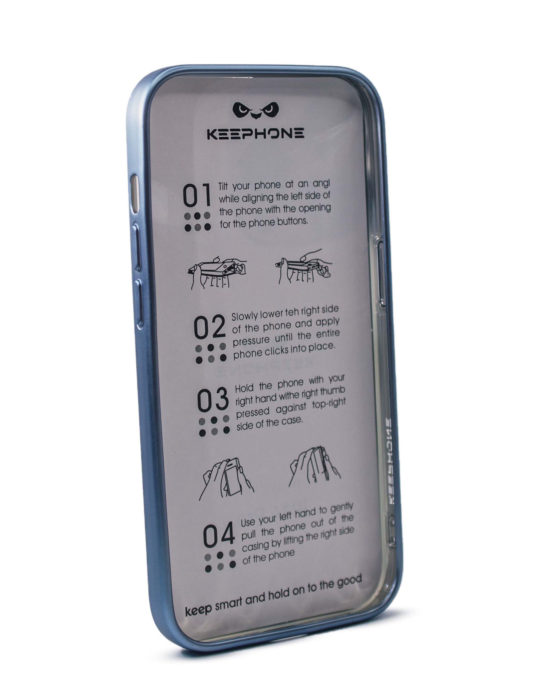 Чехол KeepHone iPhone 14 Pro с защитной линзой, голубой