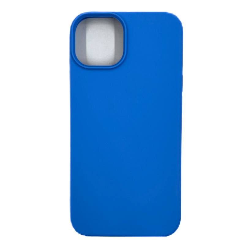 Чехол силиконовый гладкий Soft Touch iPhone 14, синий деним (закрытый низ)