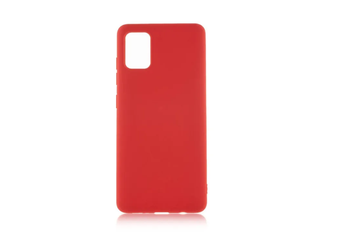 Чехол силиконовый матовый Samsung A52, красный