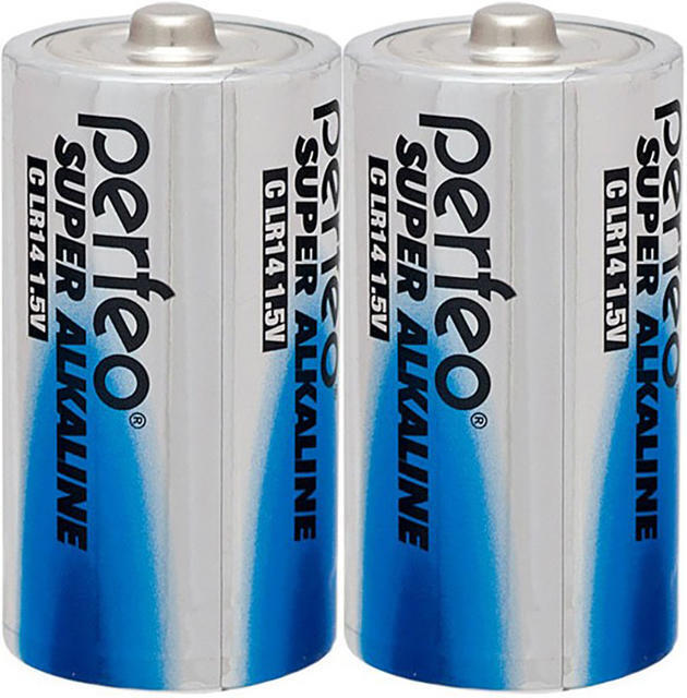 Батарейка Perfeo LR14/2SH (1,5v, алкалиновая) упаковка пленка 2 шт
