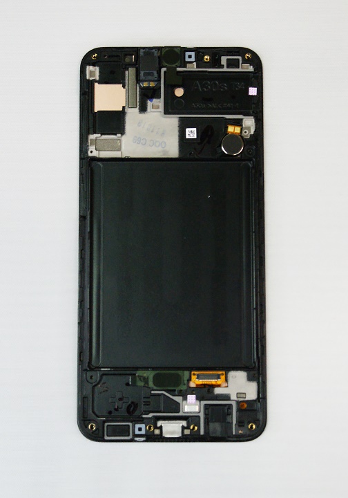 Дисплей Samsung A307F GALAXY A30S в сборе с тачскрином и рамкой, Черный (OR100%)