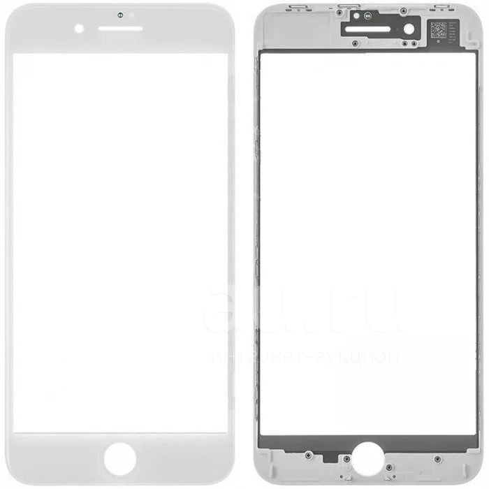 Стекло дисплея для переклейки iPhone 8 в рамке, белое