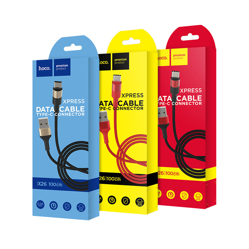 USB кабель Type-C HOCO X26 Xpress (100см), черно-золотистый