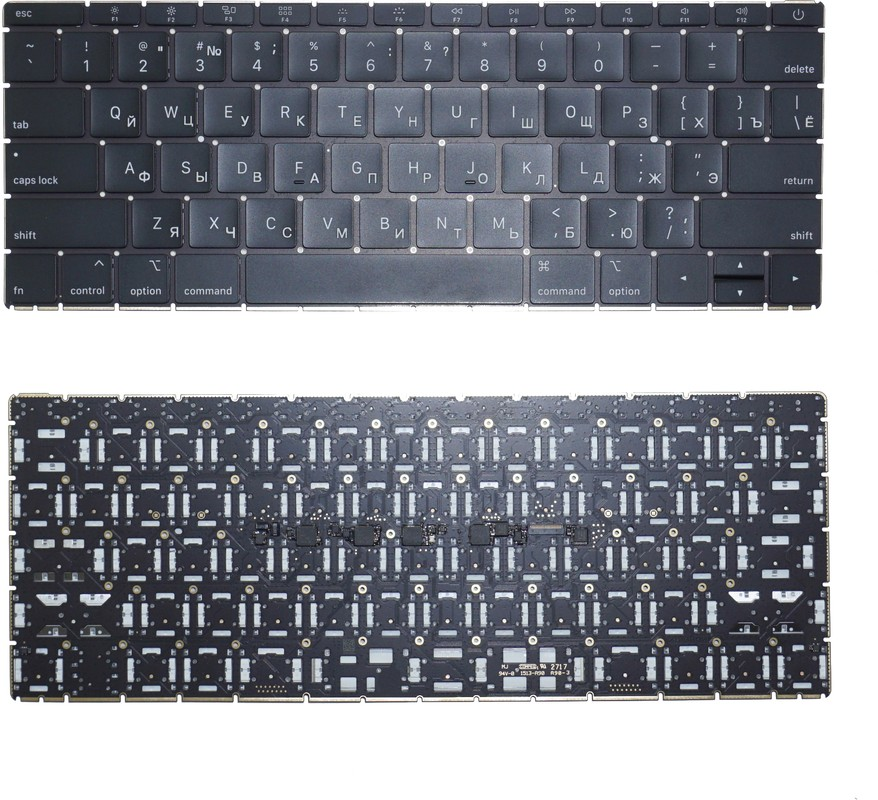 Клавиатура MacBook 12" A1534 (2017) Прямой Enter (ANSI) RUS (Org)