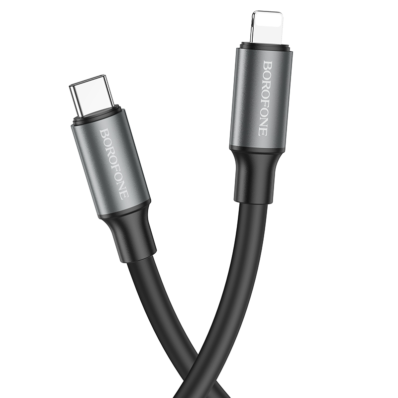 USB-C кабель BOROFONE BX82 Silicone Type-C to Lightning (100см), черный