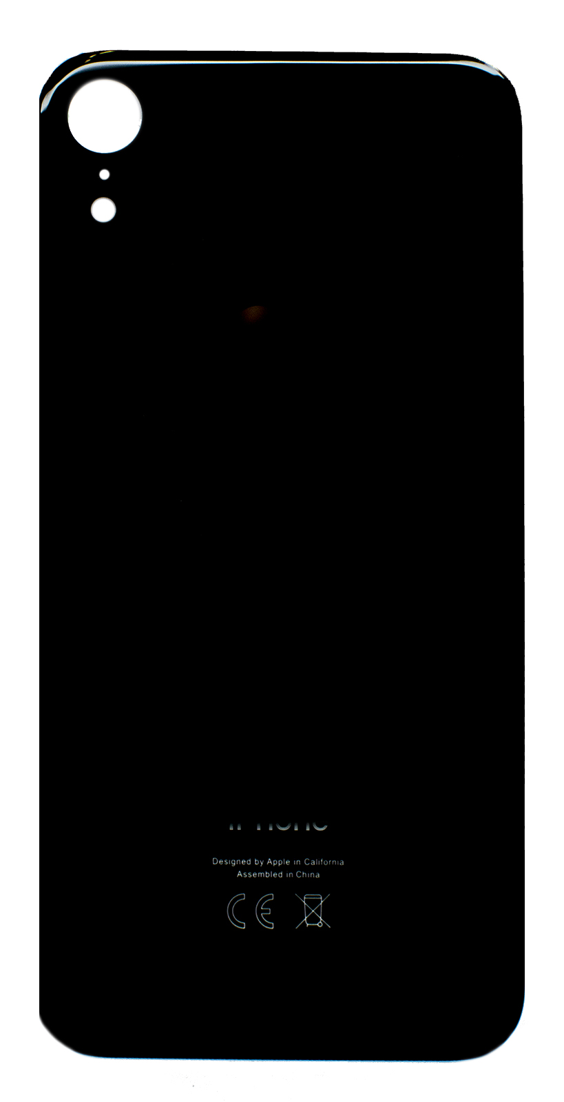 Задняя крышка iPhone XR стеклянная, легкая установка, черный (CE)