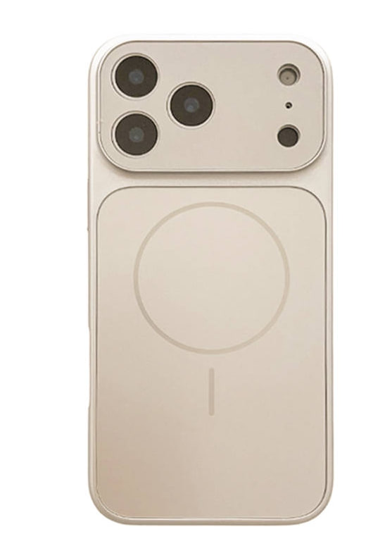 Чехол пластиковый с защитой камер MagSafe YH Original design Phone 17 Pro, светло-золотистый