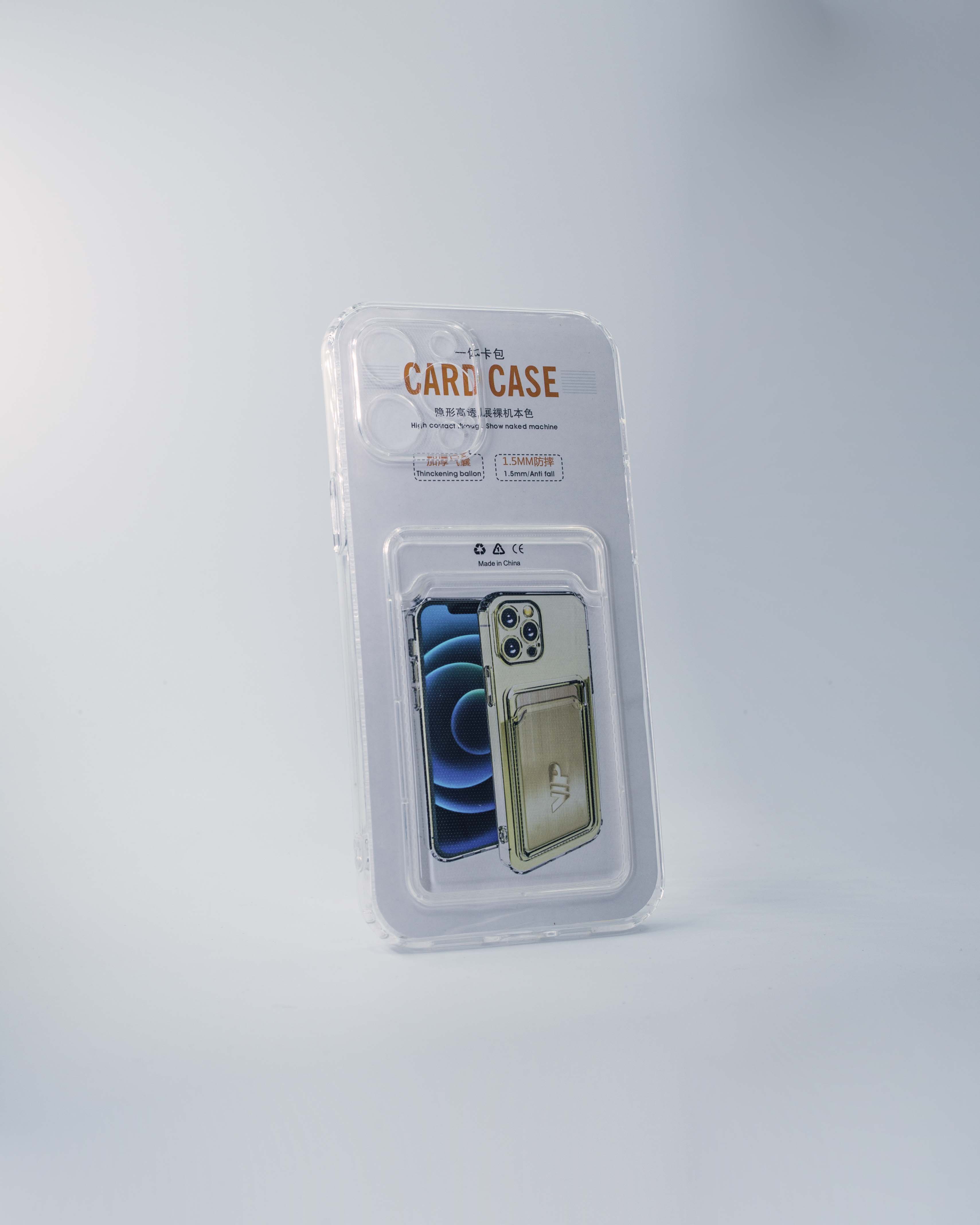 Чехол силиконовый с визитницей iPhone 12 Pro, прозрачный