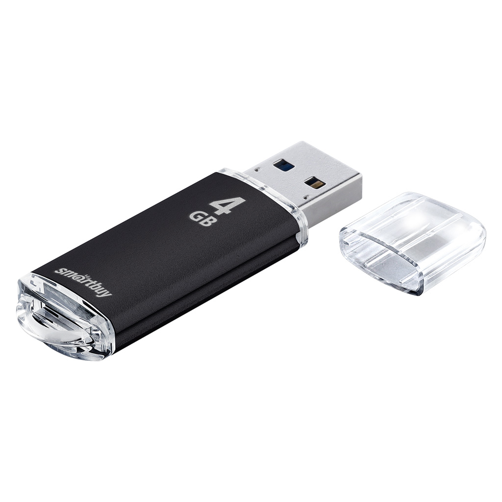 USB флеш-накопитель Smartbuy 04 GB USB 2.0 V-Cut, черный