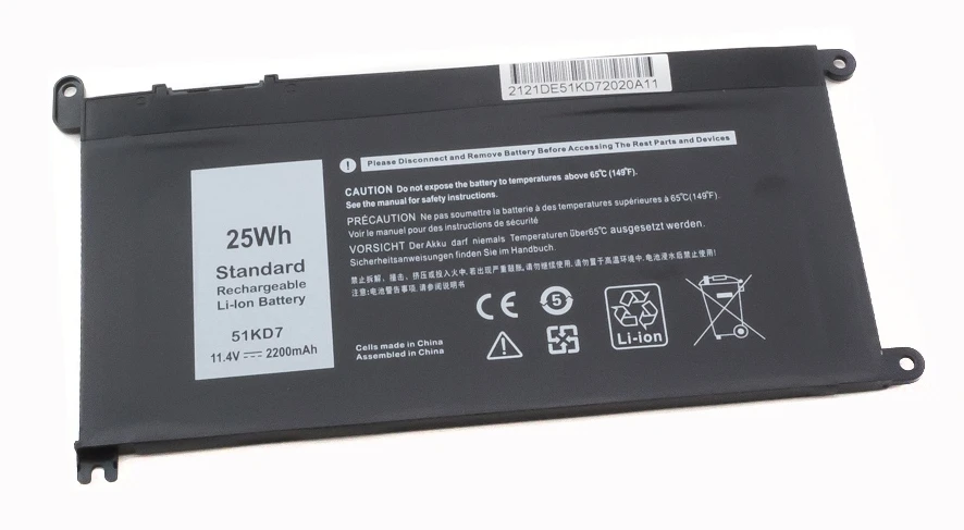АКБ 51KD7 для ноутбука Dell 3180/3189 11.4V 2200mAh (OEM)