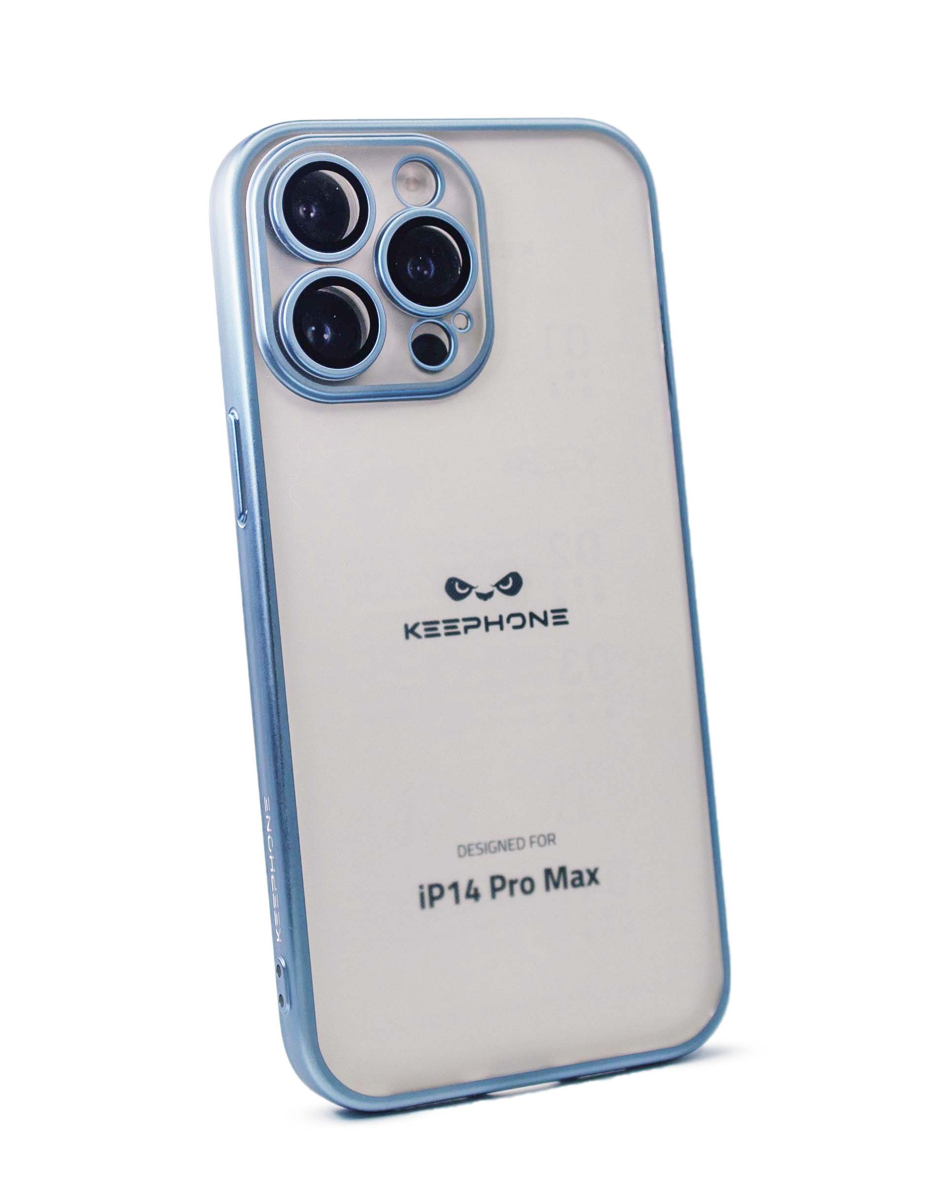 Чехол KeepHone iPhone 14 Pro Max с защитной линзой, голубой