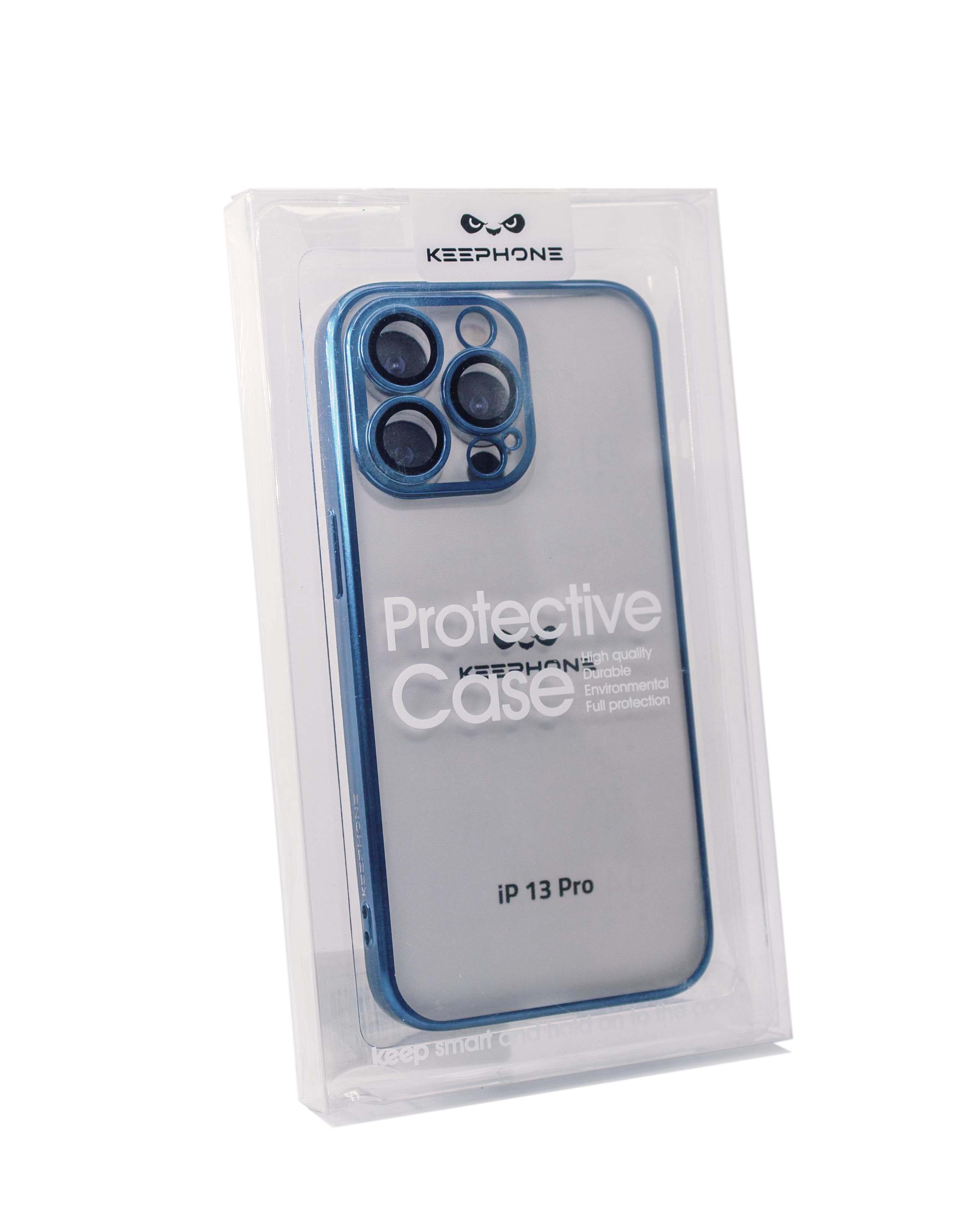 Чехол KeepHone iPhone 13 Pro с защитной линзой, синий