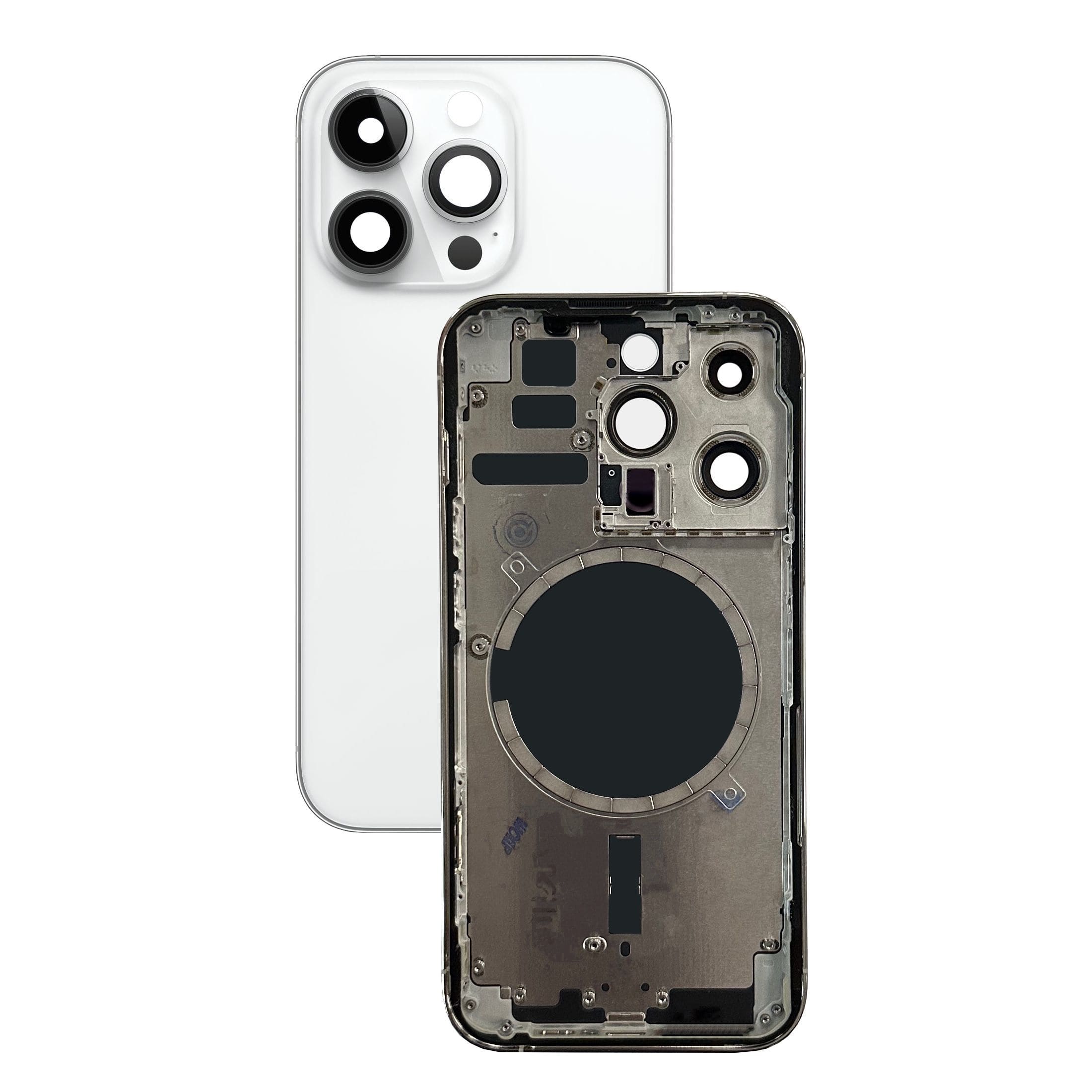 Задняя крышка/ Корпус iPhone 14 Pro в сборе с рамкой , (Белый) (литое стекло) (Org)