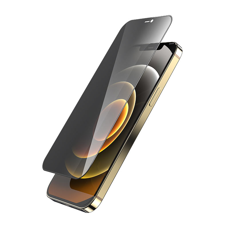 Защитное стекло iPhone 12 Pro Max HOCO A12 Pro AntiSpy, 3D, черное