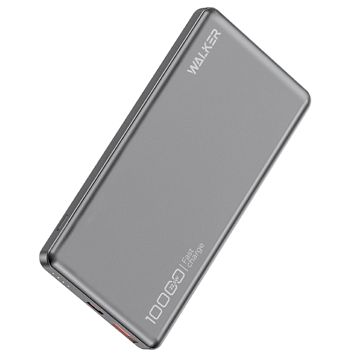 Внешний аккумулятор Power Bank  WALKER WB-915 Premium 10000mAh, Li-Pol, 3A, QC+PD, темно-серый
