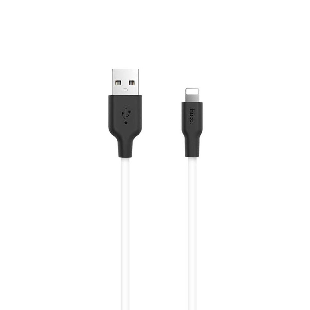USB кабель Lightning HOCO X21 Silicone (100см. 2.0A), черно-белый