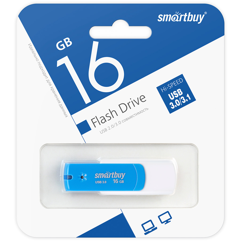 USB флеш-накопитель Smartbuy 16 GB USB 3.0/3.1 Diamond, синий