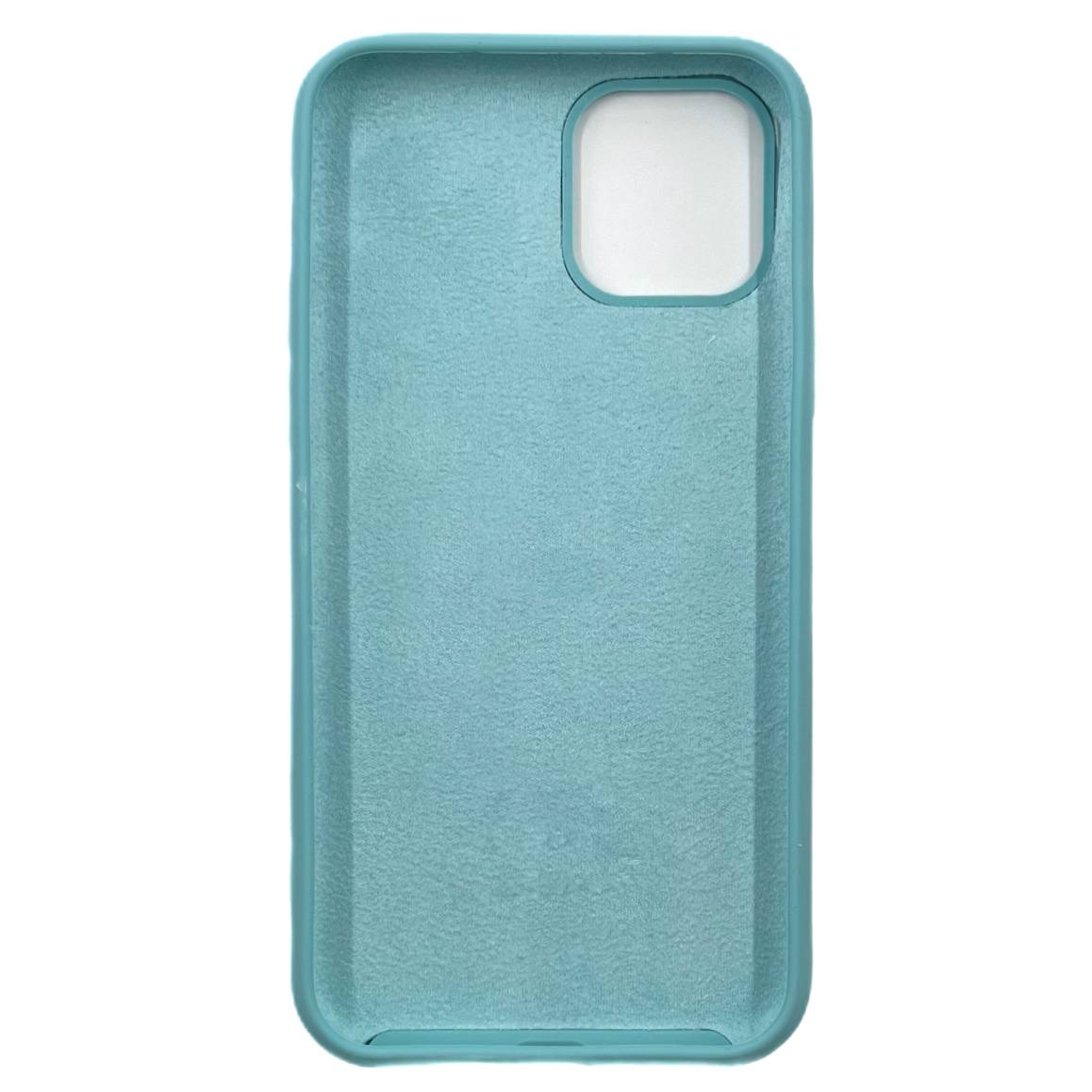 Чехол силиконовый гладкий Soft Touch iPhone 11 Pro, мятный (логотип "Сердце")