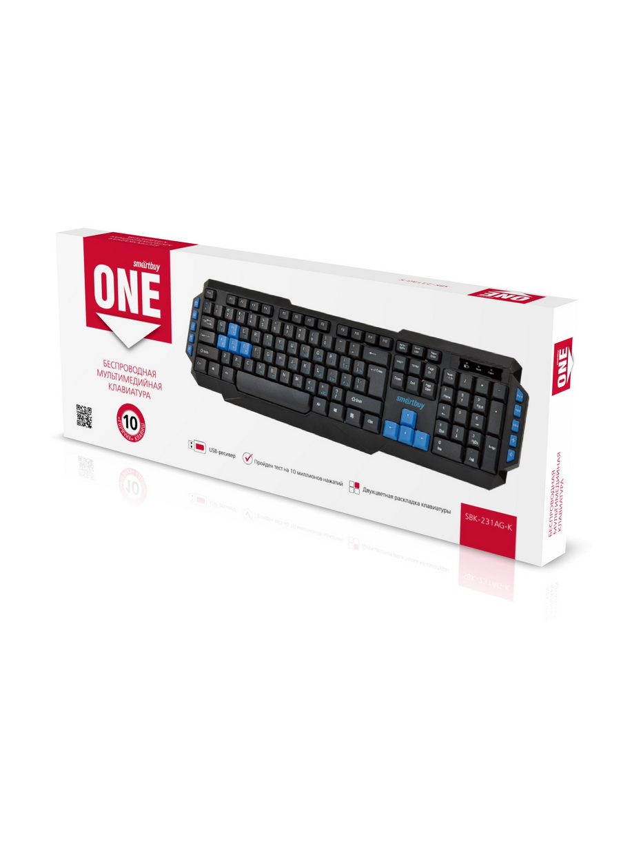 Клавиатура беспроводная SmartBuy SBK-231AG-K, черная