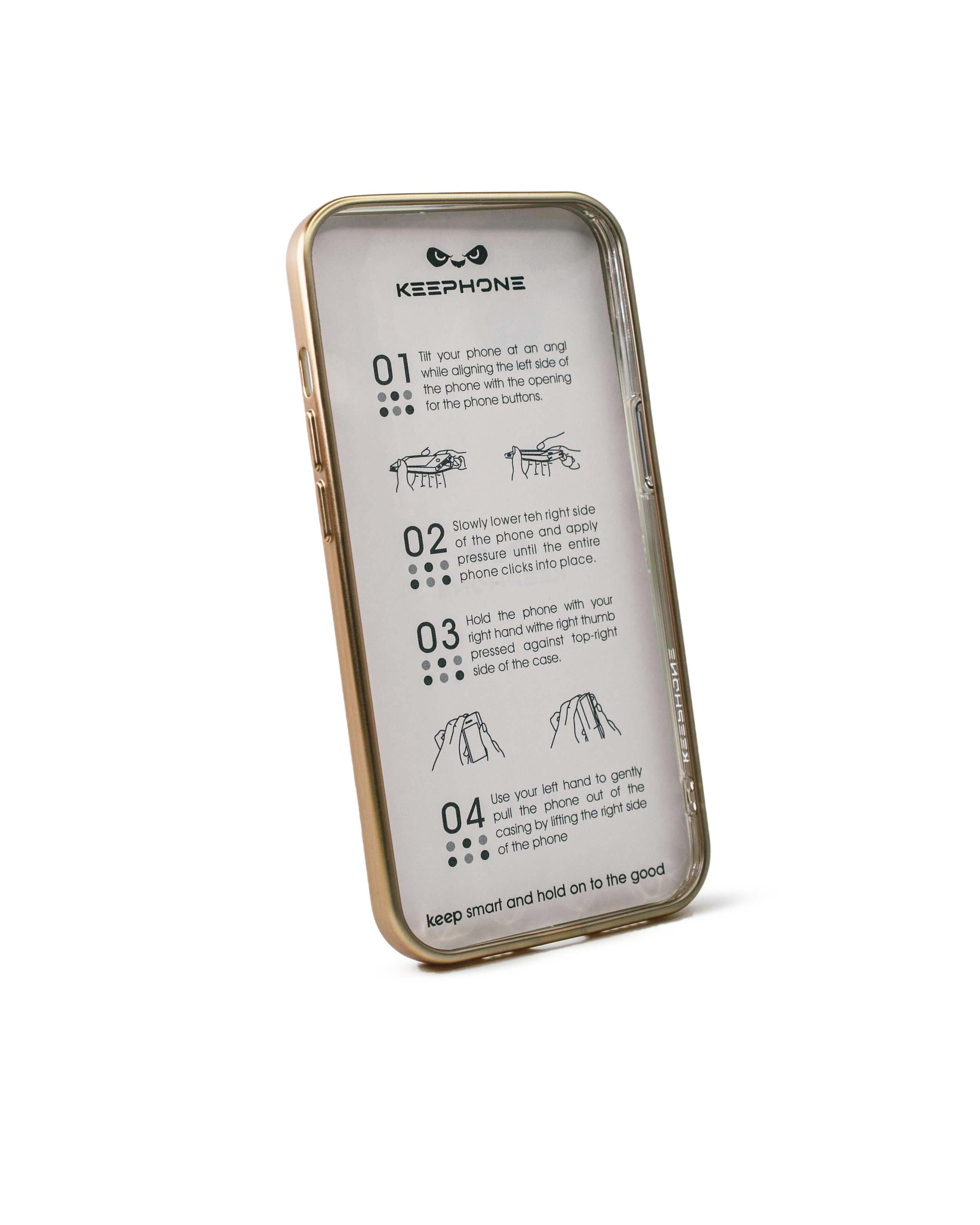 Чехол KeepHone iPhone 13 матовый с защитной линзой, золото