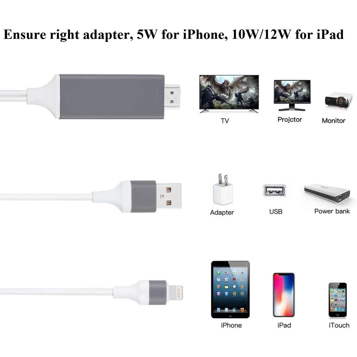 Кабель HDMI - Lightning Орбита OT-AVW49 2 м, белый