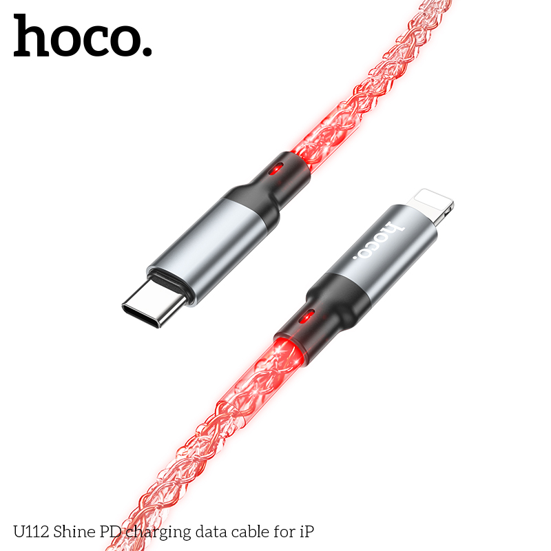 USB-C кабель HOCO U112 PD 20W Type-C to Lightning (100см), серый