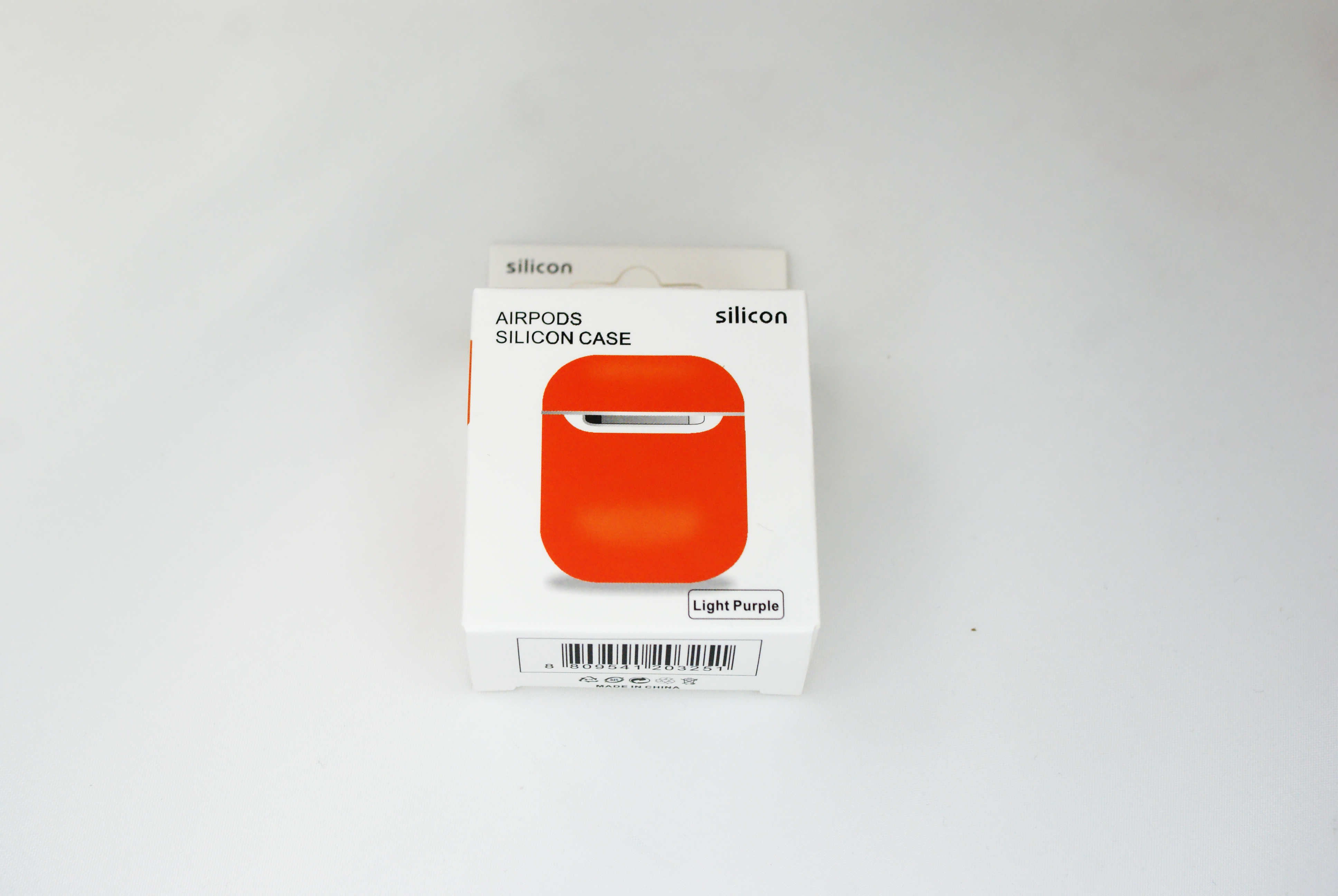 Чехол-бокс для Apple Airpods силиконовый, оранжевый №10