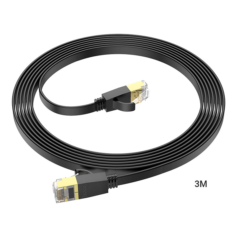 Патч-корд интернет кабель HOCO US07, 3 метра, RJ45, черный