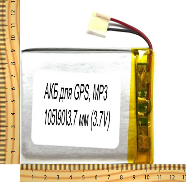 АКБ универсальная на проводах 105/ 90/ 3.7 мм (3.7V)