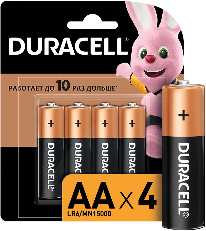 Батарейка Duracell LR6/4BL MN1500 AA/пальчиковая (1.5v, алкалиновая) (цена за упаковку 4 шт)