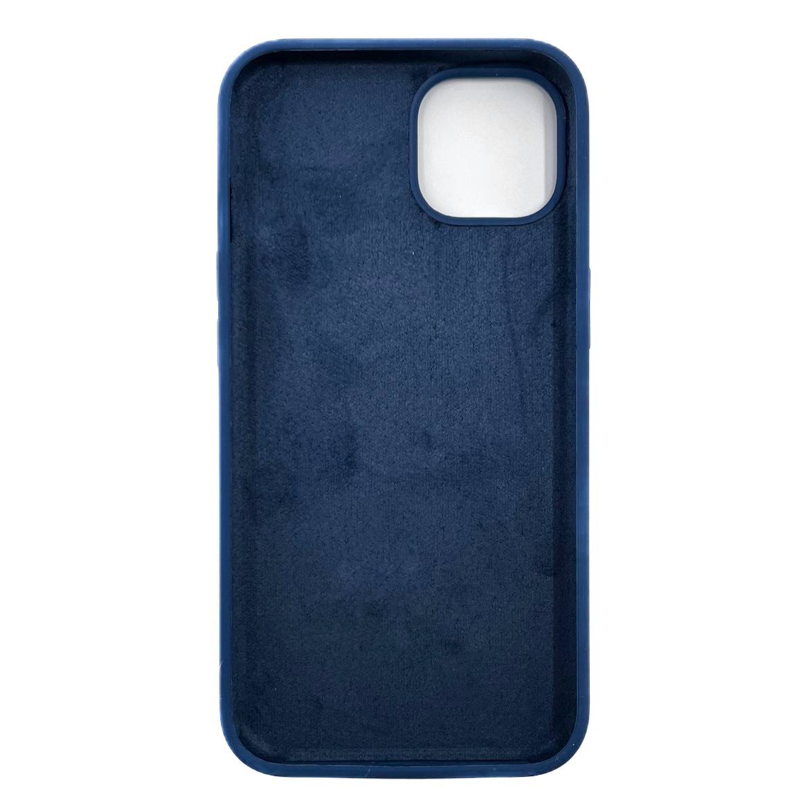 Чехол силиконовый гладкий Soft Touch iPhone 13, глубокий синий (закрытый низ)