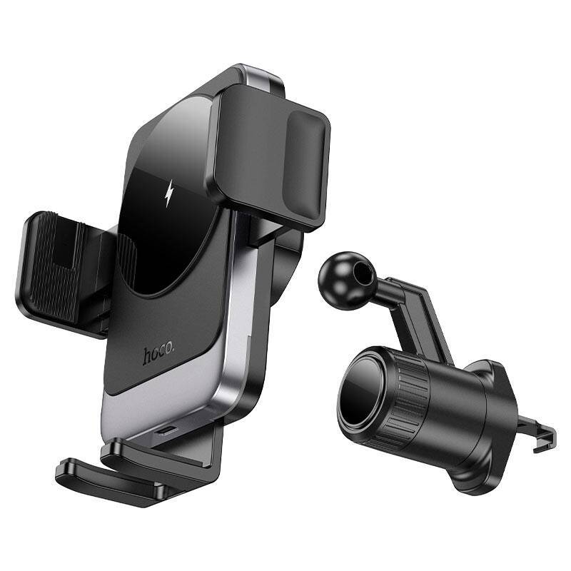 Держатель автомобильный HOCO HW13 с беспроводной зарядкой, черный
