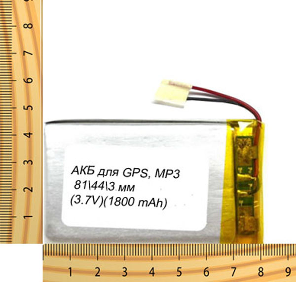 АКБ универсальная на проводах 81/ 44/ 3 мм (3.7V, 1800 mAh)