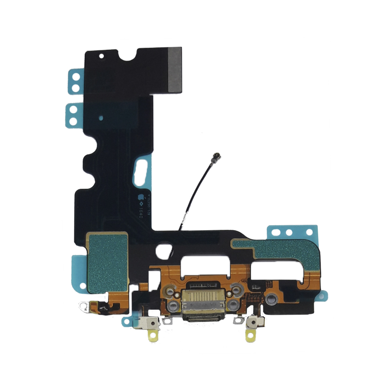 Шлейф iPhone 7 с разъемом зарядки и микрофоном, черный