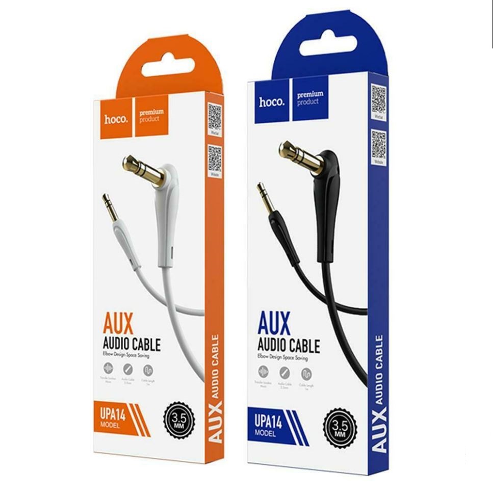 Кабель AUX джек 3,5 выход/3,5 выход HOCO UPA14 (100см), черный