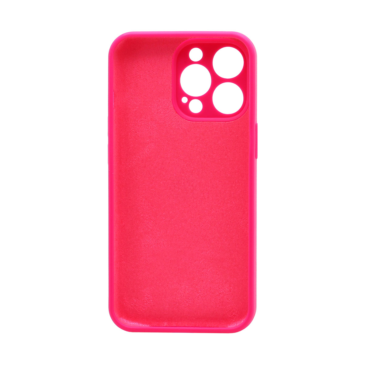 Чехол силиконовый гладкий Soft Touch iPhone 13 Pro, ярко-розовый №62 (закрытый низ)