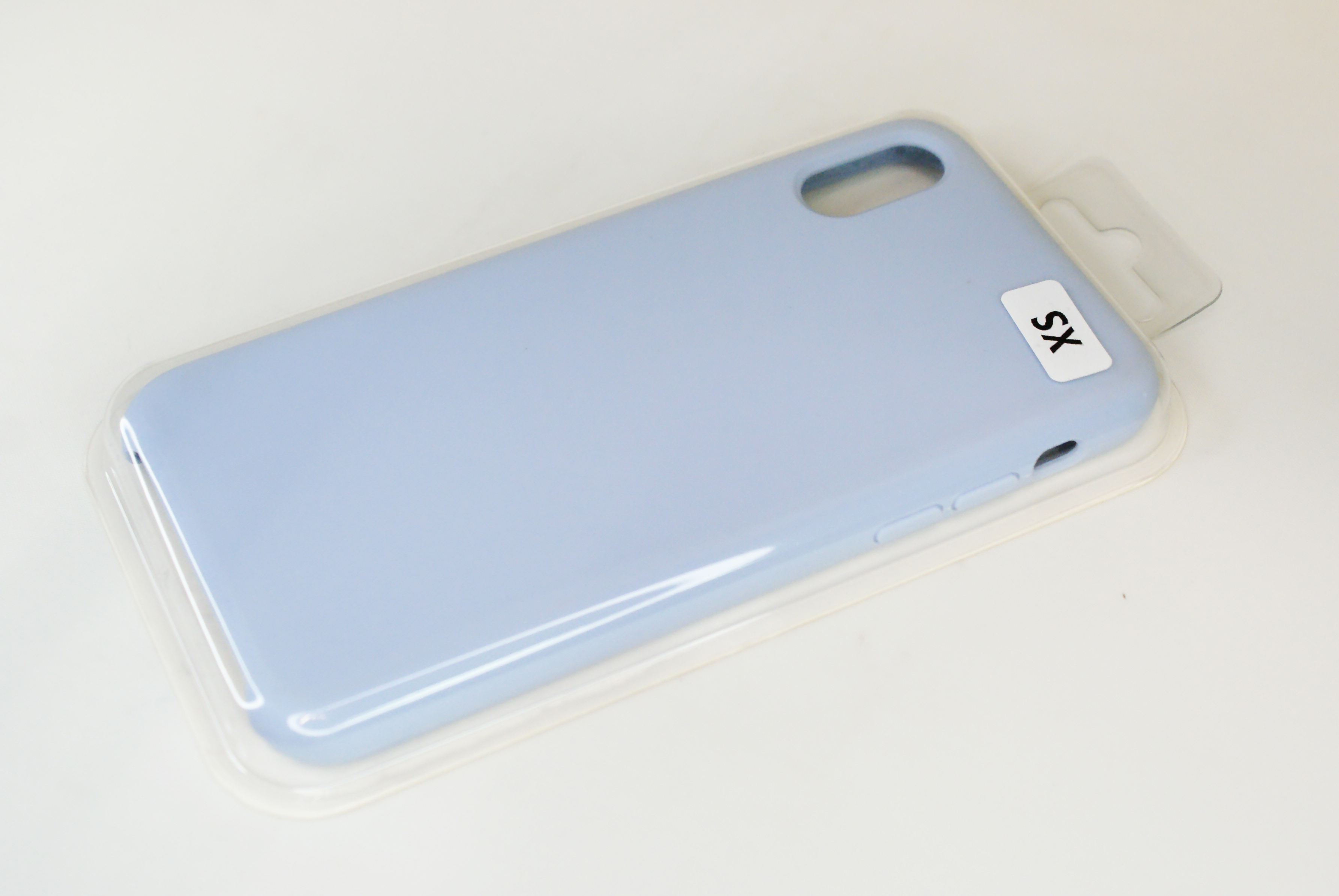Чехол силиконовый гладкий Soft Touch iPhone X/ XS, голубой (без логотипа)